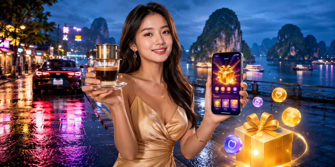 Du khách Hạ Long vừa uống cà phê vừa theo dõi kết quả cá cược trên điện thoại
