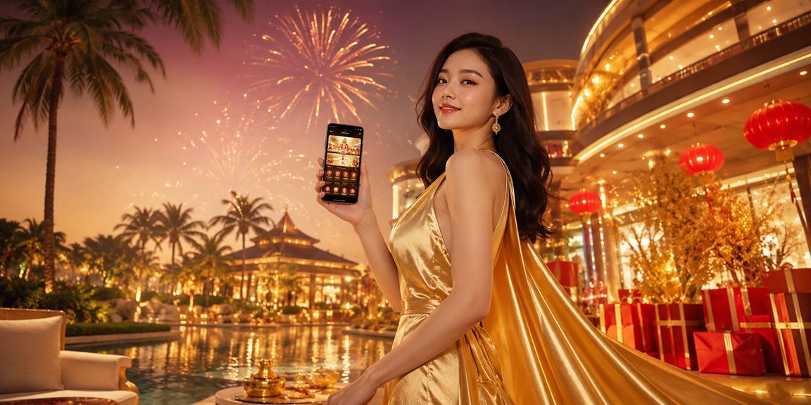 Không khí lễ hội Tết tại Phú Quốc với đèn sắc rực rỡ, gợi lên trải nghiệm casino VIP đặc biệt